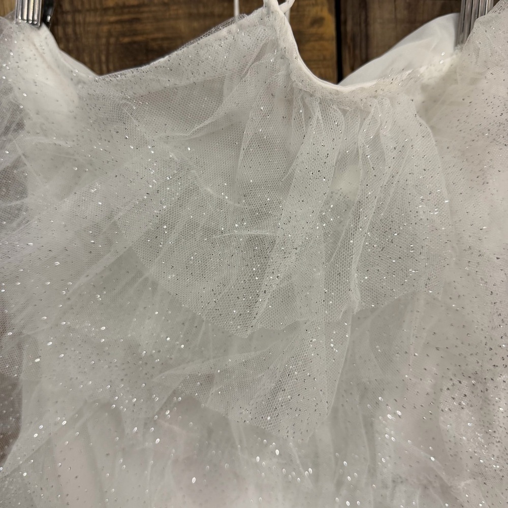The Bar Henri Gown Blanc White tulle gown glitter Dress halter maxi Revolve 2 - Picture 10 of 10